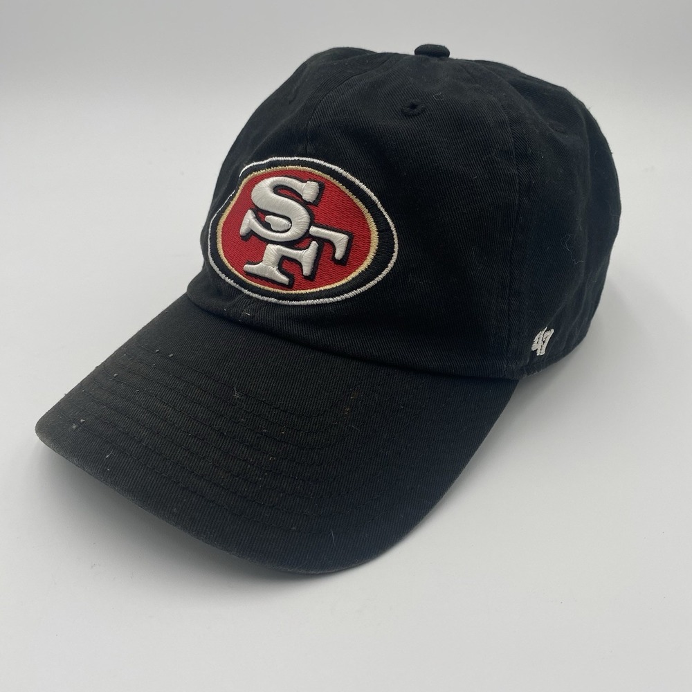 San Francisco 49ers Hat Blackout 47 Brand Clean Up strapback Black Cotton Slouch